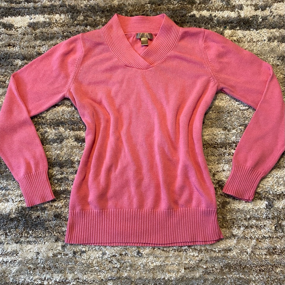 White Stag Women's Pink V-Neck Sweater
